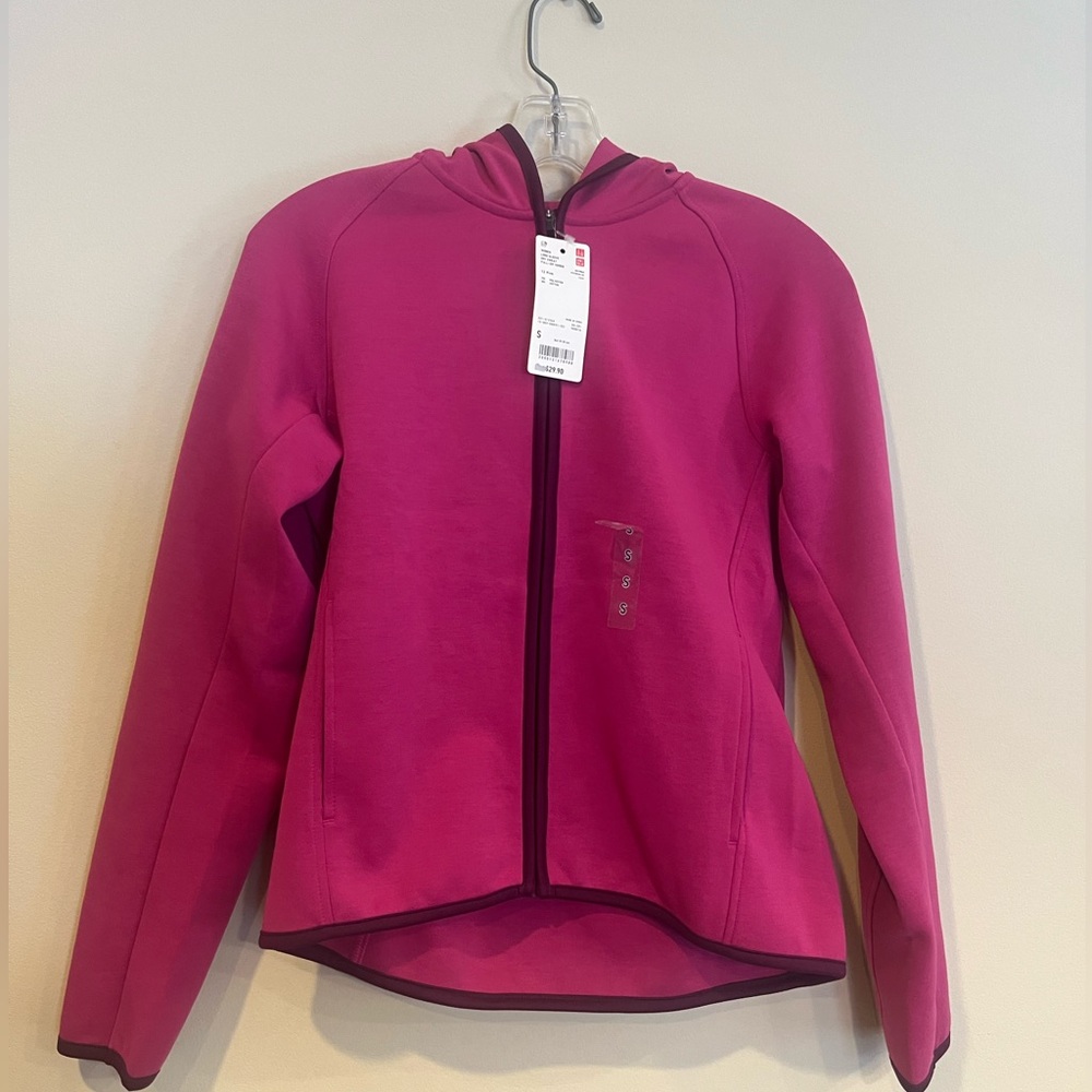 Uniqlo pink zip-up hoodie